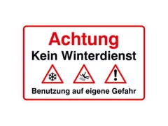 aanwijzingsbord,Let op! Geen winterdienst! Gebruik op eigen risico,PVC