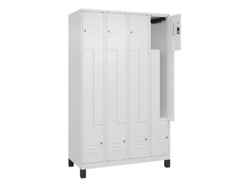 Z-garderobekast,HxBxD 1950x1200x500mm,vak B 150/300mm,cil.-slot,voeten