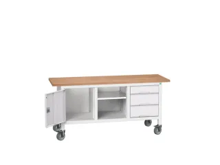 werkbank,HxBxD 830x1750x600mm,multiplexblad,uitrusting: 3laden,kast - 1