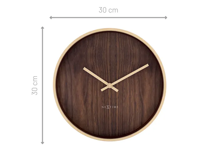 Wandklok NeXtime Oslo 30 cm bruin