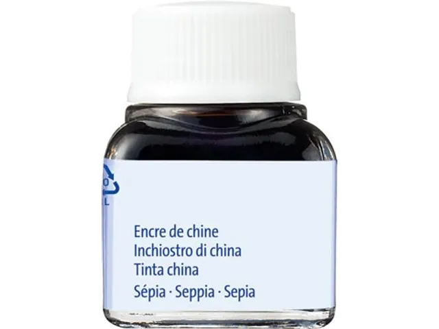 Oost-Indische inkt sepia, flesje van 10 ml