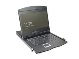 19 inch LCD KVM-console 8-poorts VGA Duits toetsenbord Zwart