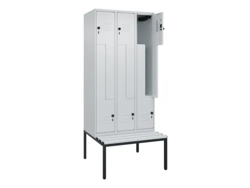 Z-garderobekast,HxBxD 2120x900x815mm,6vak,vak B 300mm,draaigrendel