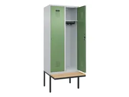 locker met bank,HxBxD 2120x800x815mm,2vak,vak B 400mm,cilinderslot