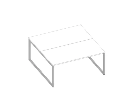 benchtafel,HxBxD 730x1600x1600mm,blad wit,sledeframe aluminium