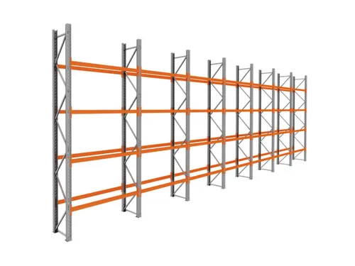 palletstelling,basis+6xaanbouw,HxBxD 4620x13575x750mm,vakl. 3000kg