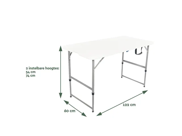 Table pliante BRASQ 120x60x74cm FC120 blanc