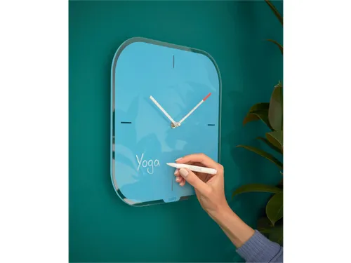 Wandklok Leitz Cosy blauw glas