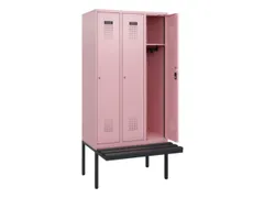 locker met bank,HxBxD 1950x900x815mm,3vak,vak B 300mm,cilinderslot