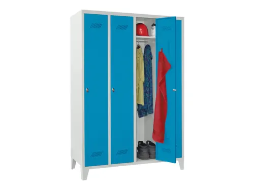 lockerkast,HxBxD 1850x1200x500mm,4vak,RAL7035,front RAL5012