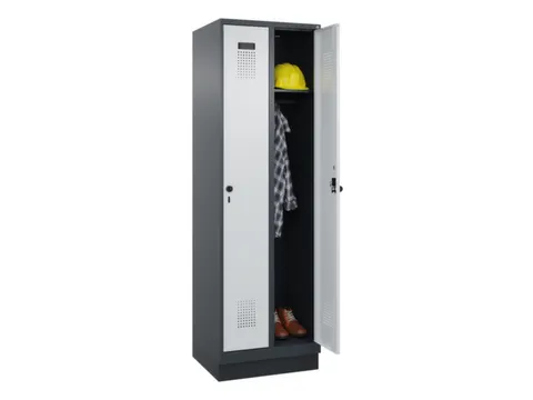 locker,HxBxD 1950x600x500mm,2vak,vak B 300mm,draaigrendel,sokkel