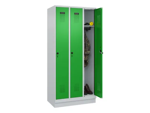 locker,HxBxD 1950x900x500mm,3vak,vak B 300mm,draaigrendel,sokkel