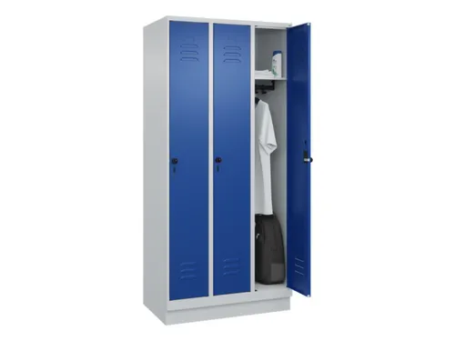 locker,HxBxD 1950x900x500mm,3vak,vak B 300mm,draaigrendel,sokkel