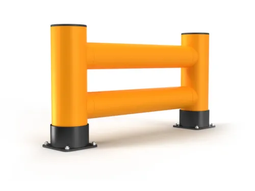 aanrijdbeveiligingsplank,dubbele plank,HxL 600x1200mm,HDPE,geel/zwart