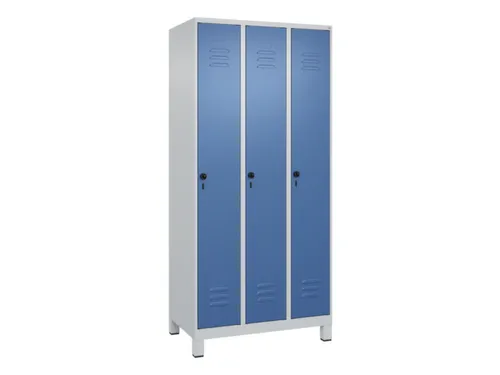 locker,HxBxD 1950x900x500mm,3vak,vak B 300mm,draaigrendel,voeten