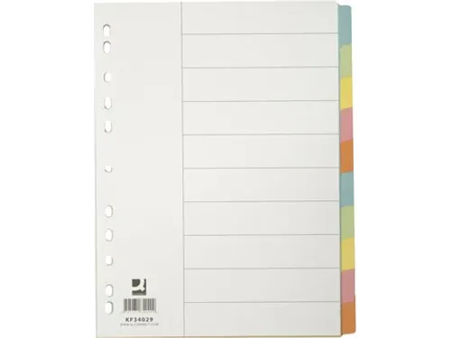 Tabbladen A4 Karton 11-gaats 10 Tabs Geassorteerde Kleuren