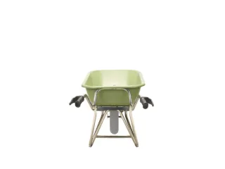 aluminium kruiwagen,90l,HxBxD 870x625x1430mm,HDPE-bak,groen,aluminium - 3