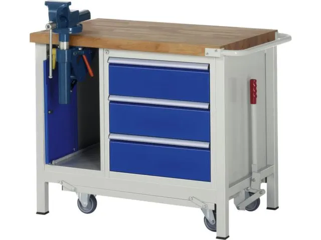 Werkbank Hxbxd 880x1000x700mm Beukenhouten Werkblad 3laden Kast