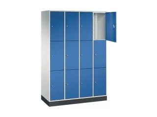 lockerkast,RAL 7035/RAL 5010,HxBxD 1950x1220x500mm,4x3vakken,cil.-slot - 1
