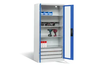 acculaadkast 1950x930x500mm 5stekkerdozen 230V cil.-slot front RAL5010 - 2