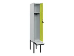 locker met bank,HxBxD 1950x300x815mm,1vak,vak B 300mm,draaigrendel