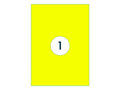 Etiket Rillprint 210x297mm fluorgeel 100 etiketten