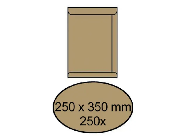 Envelop Akte 250x350mm Zelfklevend 90gr Bruin