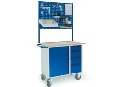 montagewagen,draagverm. 400kg,laadvl. LxB 1000x600mm,houtplaat