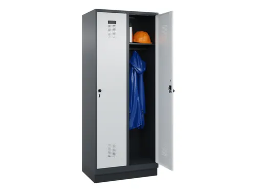 locker,HxBxD 1950x800x500mm,2vak,vak B 400mm,draaigrendel,sokkel