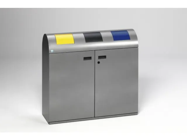 Afvalverzamelstation 3x80 Liter Inworp Ral 1023/ral7021/ral5010