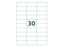 Etiketten Zelfklevend Wit 30 op A4 70x29.7mm 1000 Vel