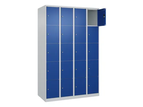 lockerkast,HxBxD 1850x1200x500mm,4x5vakken,vak B 300mm,cil.-slot