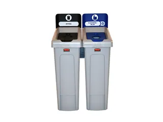 Slim Jim Recyclingstation 2-stroom NL deksel gesloten (zwart)/flessen - 2