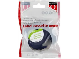 Labeltape Quantore 91200 12mmx4m papier zwart op wit - 3