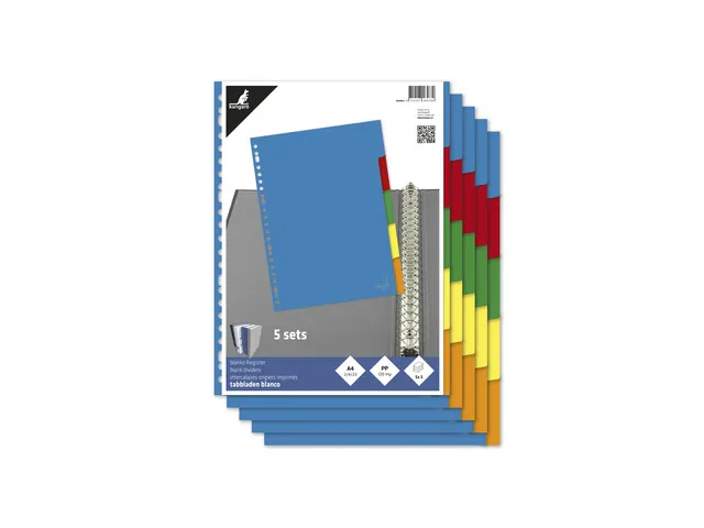Tabblad Kangaro A4 blanco PP 120micron 5-delig 23-gaats krimp a 5 sets