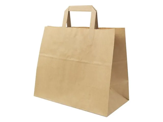 Sac papier kraft avec poignées marron 32x26cm 250 pièces