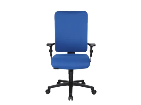 Bureaustoel,Synchroonmech.,M. Armleuningen,Zitting Stof Blauw