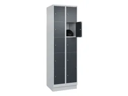lockerkast,HxBxD 1950x600x500mm,2x5vakken,vak B 300mm,cil.-slot,sokkel
