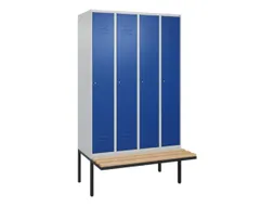 locker met bank,HxBxD 2120x1200x815mm,4vak,vak B 300mm,cil.-slot