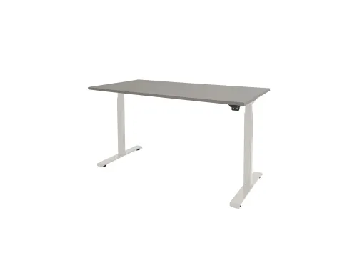 Dextro Basic Zit-sta Bureau Elektrisch 120x80 Grijs 25mm Wit