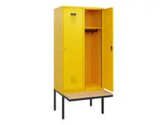 locker met bank,HxBxD 1950x800x815mm,2vak,vak B 400mm,cilinderslot
