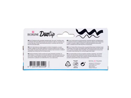 Duotip Talens Ecoline set à 3 stuks zwart en grijs