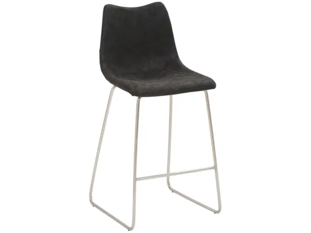 Barkruk mySOLO Sledeframe RVS met Zitting kunstleder Vintage Zwart