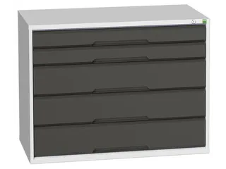 ladekast HxBxD 800x1050x550mm 5laden romp RAL7035 front RAL7016 - 1