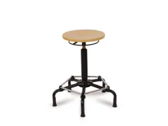 Draaikruk 630-880mm Beuken Gasveer Zwart Voetkruis Staal Glijders