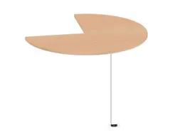 aanbouwtafel,i.h.v.,HxØ 720-840x1000mm,driekwartrond,NE-esdoorn