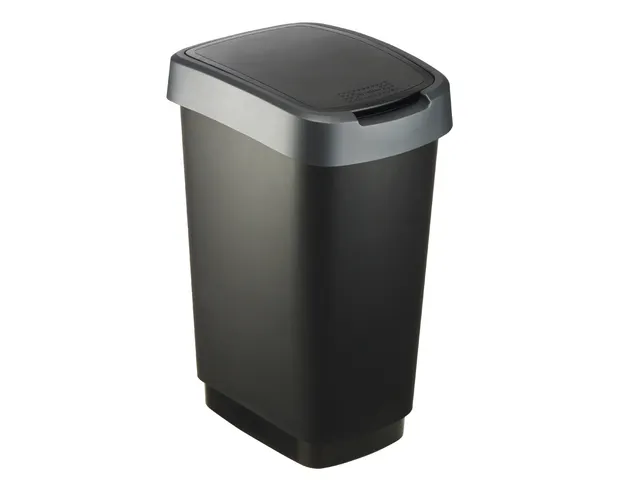 Afvalbak Twist 25 liter Zwart Zilver