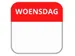 LabelLORD PL Dagetiket Woensdag 25x25mm Rood Flushlabel 1000 stuks