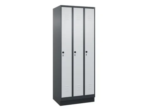 locker,HxBxD 1950x750x500mm,3vak,vak B 250mm,draaigrendel,sokkel