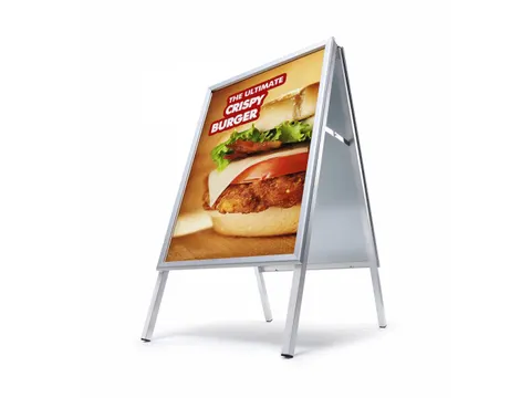 Stoepbord A0 Zilver Rechte Hoeken 32mm